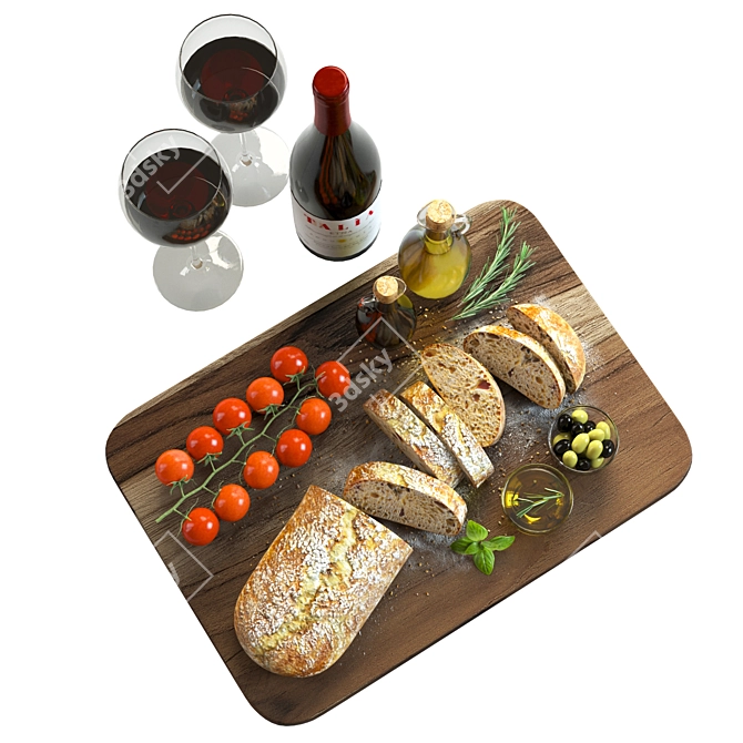 Gourmet Bread Board Set 3D model image 5