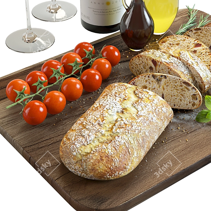 Gourmet Bread Board Set 3D model image 7
