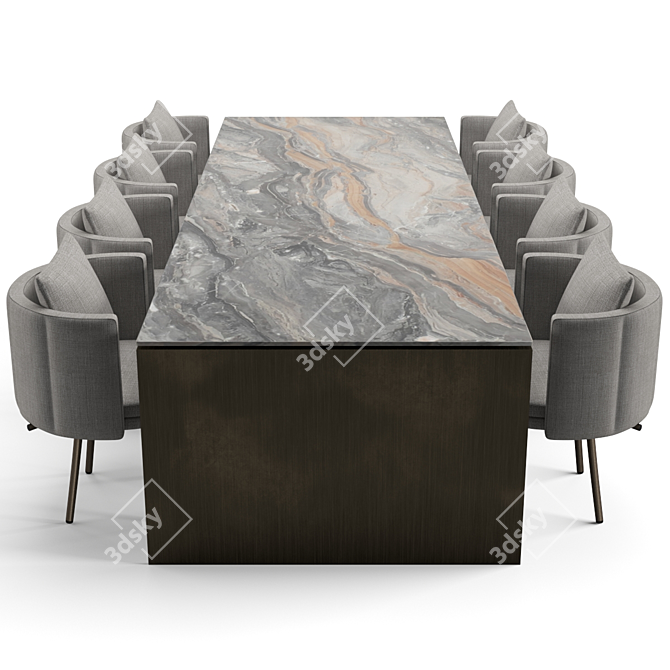 Elegant Minotti Dining Set 3D model image 2