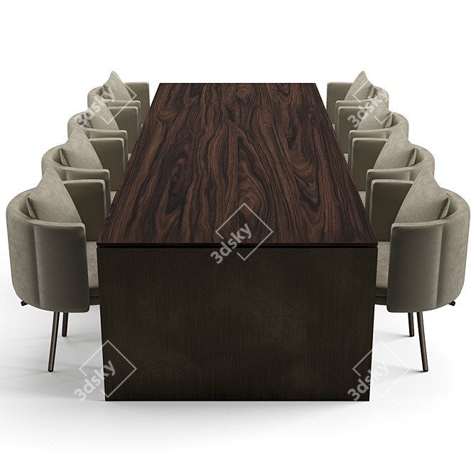 Elegant Minotti Dining Set 3D model image 3