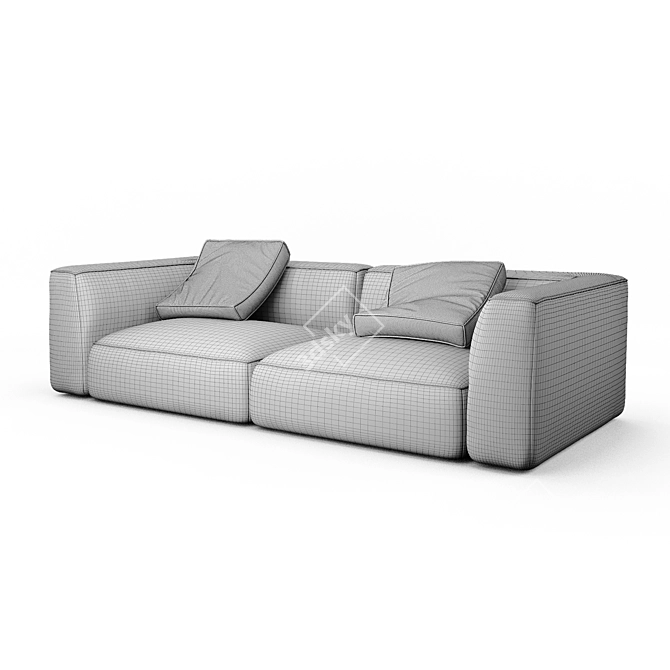 Elegant Stone Sofa: Expertly Crafted Comfort 3D model image 4