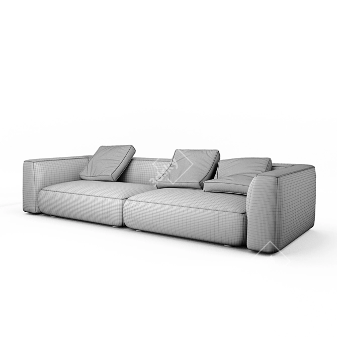 Natural Stone Sofa - A Flawless Blend of Comfort and Elegance 3D model image 4
