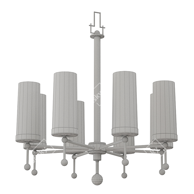 Italian Modern Brass Chandelier 3D model image 2