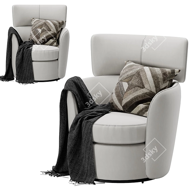 Modern Swivel Chair: Ditre Italia Claire 3D model image 1