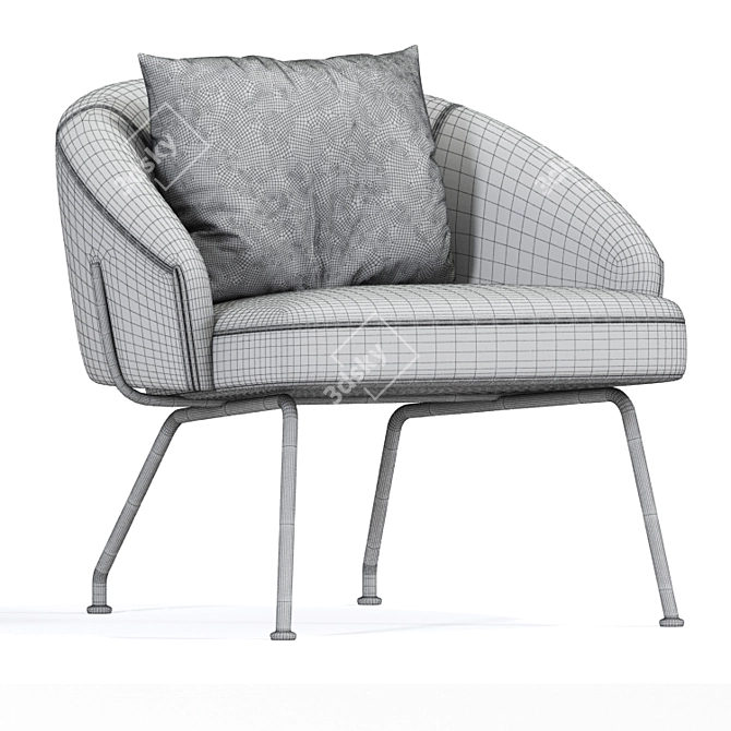 Bonaldo Bahia Modern Lounge Chair 3D model image 3