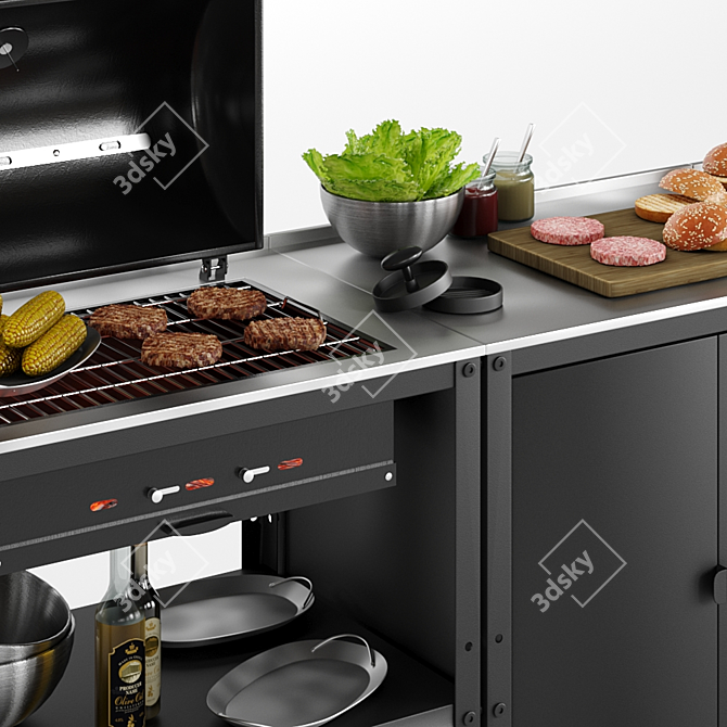 IKEA GRILLSKÄR Charcoal Grill - Stylish BBQ Option 3D model image 3