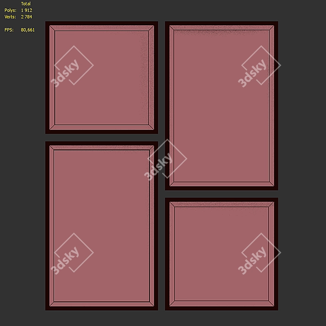 ModernClassic Picture Frame Set 3D model image 7