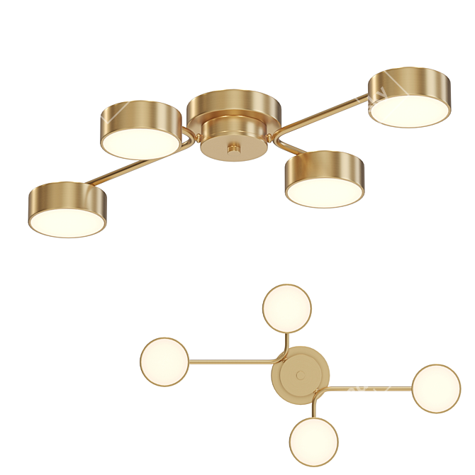 Title: Brass Disc LED Ceiling Light 3D model image 1