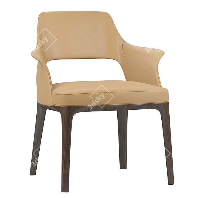 Elegant Wood-Framed Sophie Lite Chair 3D model image 1