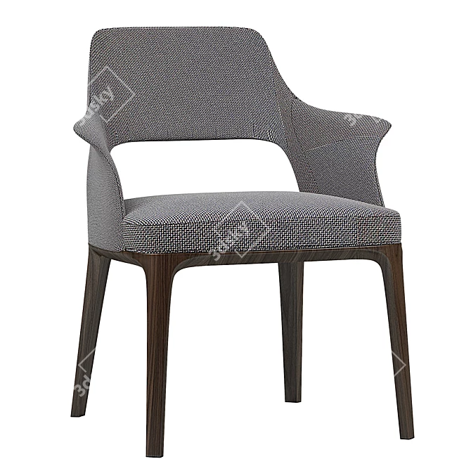 Elegant Wood-Framed Sophie Lite Chair 3D model image 2