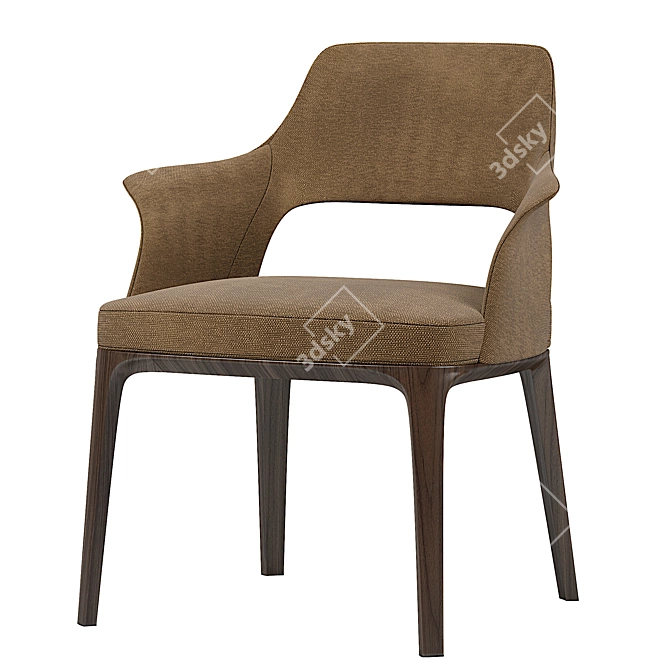 Elegant Wood-Framed Sophie Lite Chair 3D model image 3