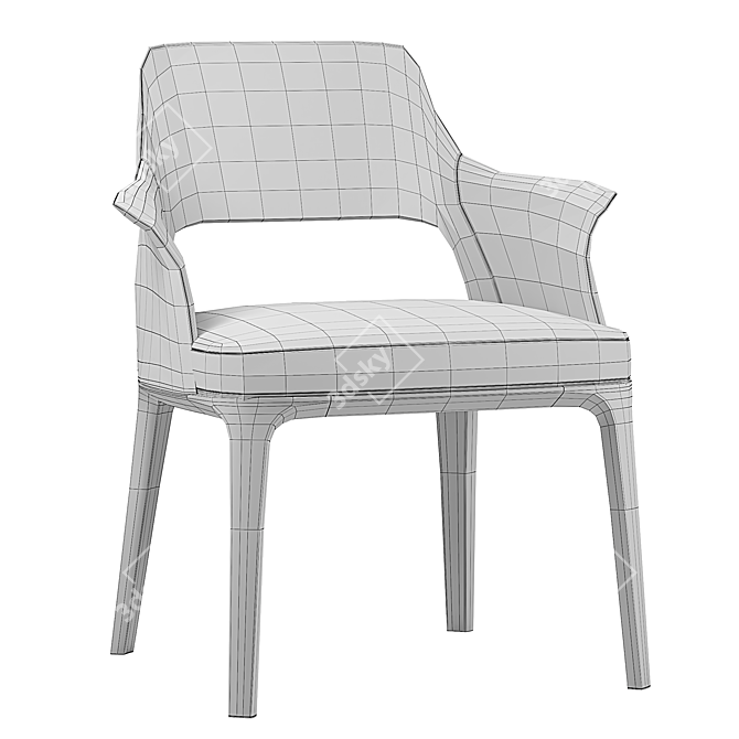 Elegant Wood-Framed Sophie Lite Chair 3D model image 5