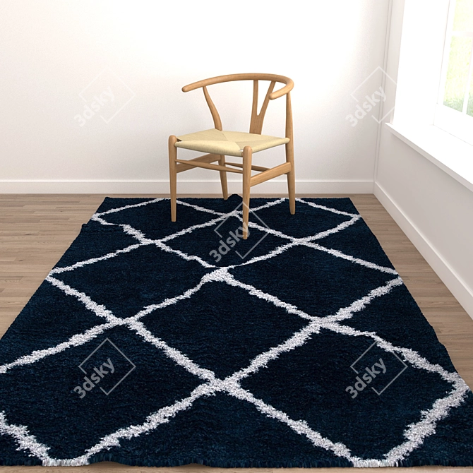 Versatile Rug Set - 8 Beautifully Textured Options 3D model image 3