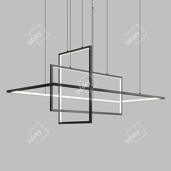 Contemporary LED Matrix Pendant Light 3D model image 1