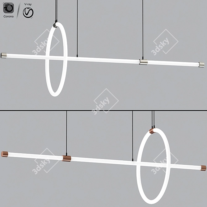 Modern LED Pendant Light Fixture 3D model image 1