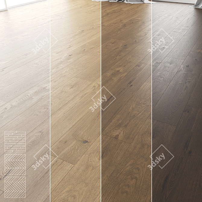 Title: Wood Floor Set: Versatile 3D Model 3D model image 1