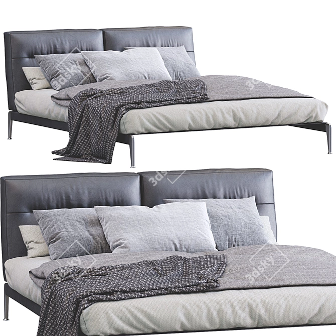 Elegant Adda Bed by Flexform 3D model image 1