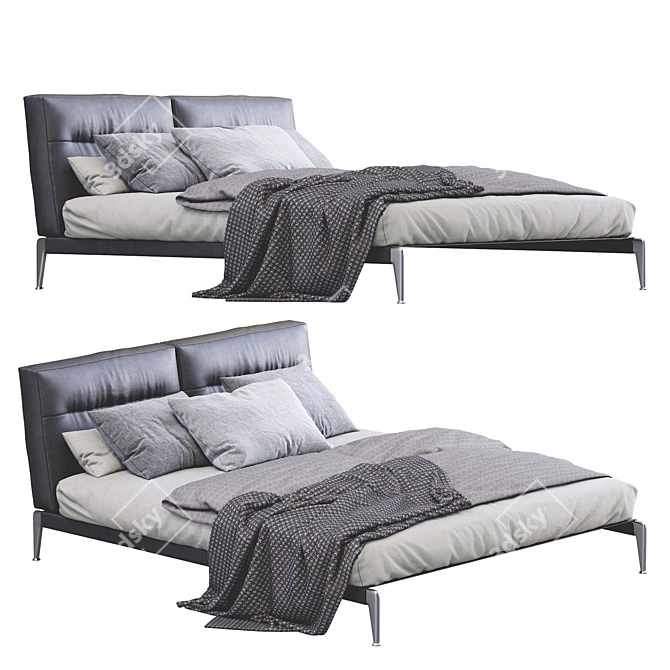 Elegant Adda Bed by Flexform 3D model image 2