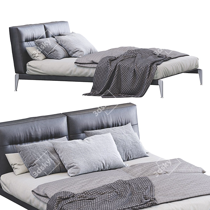 Elegant Adda Bed by Flexform 3D model image 3