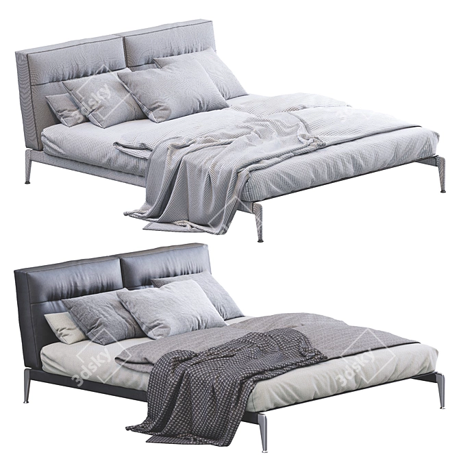 Elegant Adda Bed by Flexform 3D model image 4