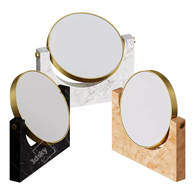 Elegant Marble Mirror 3D model image 1