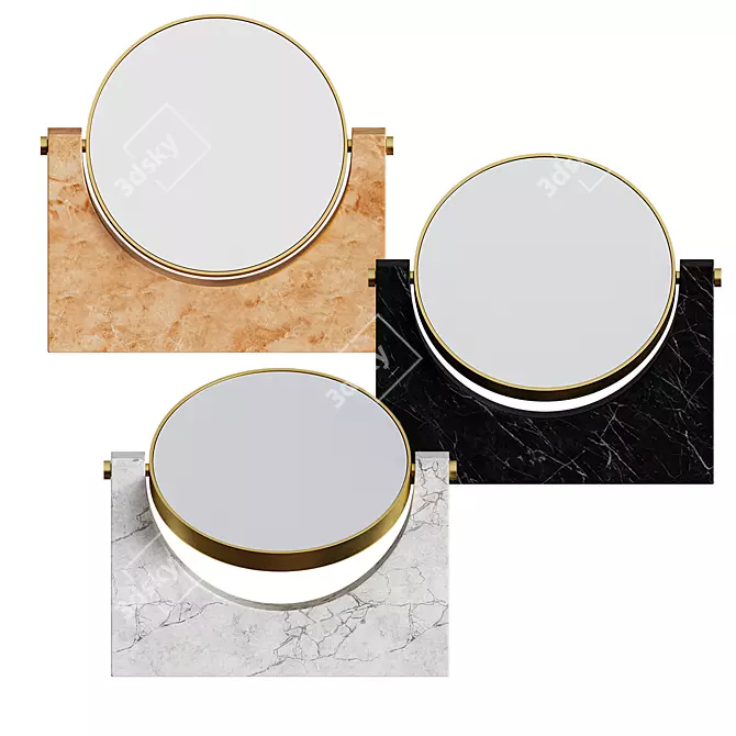 Elegant Marble Mirror 3D model image 3