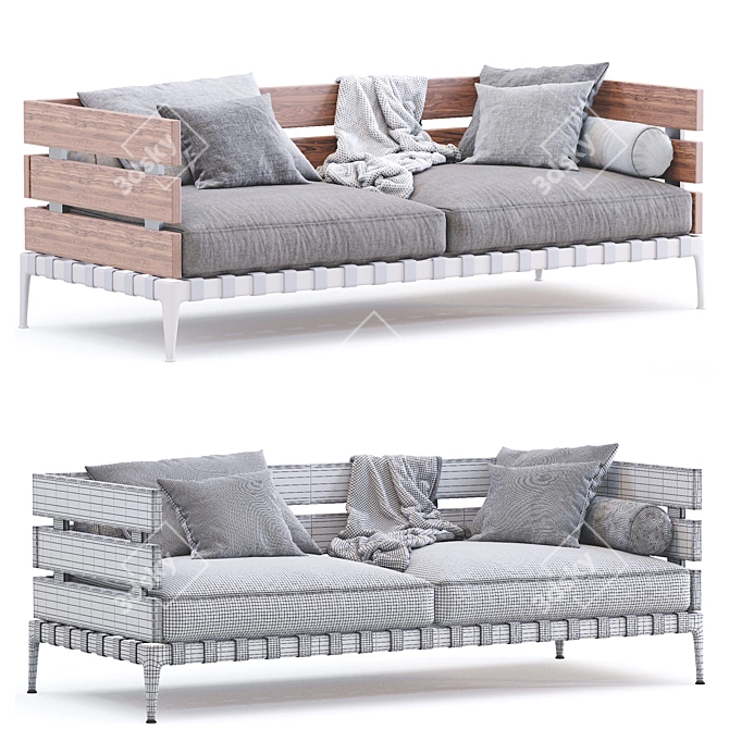 Modern Flexform Ansel Sofa 3D model image 4