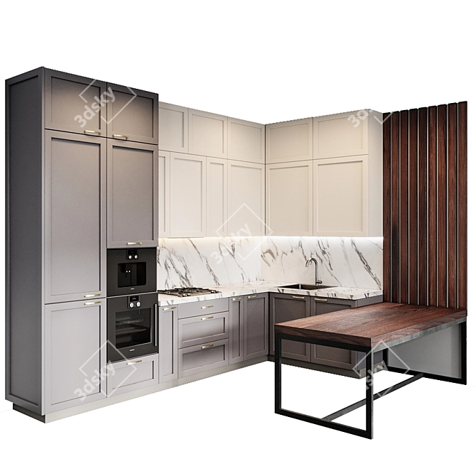 Neoclassic Kitchen Set 2015 3D model image 2
