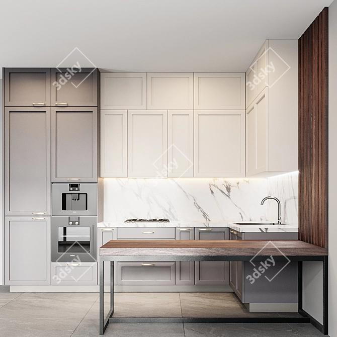 Neoclassic Kitchen Set 2015 3D model image 3
