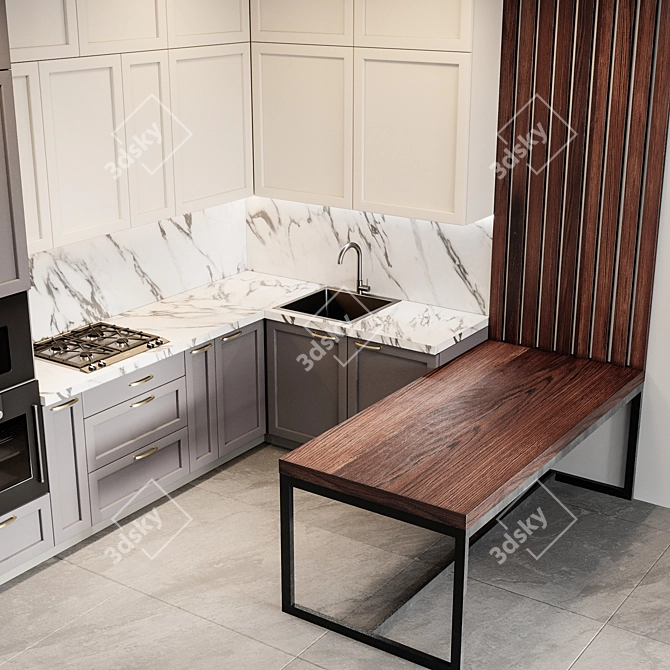 Neoclassic Kitchen Set 2015 3D model image 6
