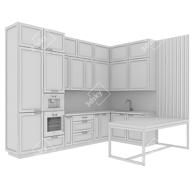Neoclassic Kitchen Set 2015 3D model image 1