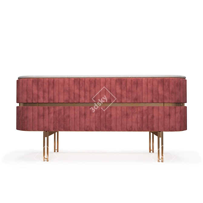 Edith Sideboard: Brass, Marble, Essential Home 3D model image 2