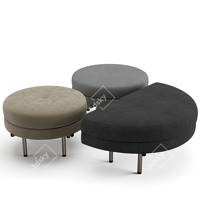 Minotti Torii: Elegant Bench & Ottoman Set 3D model image 6