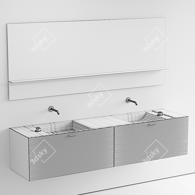 Grate 03 Vanity: Elegant Wood Unit 3D model image 5