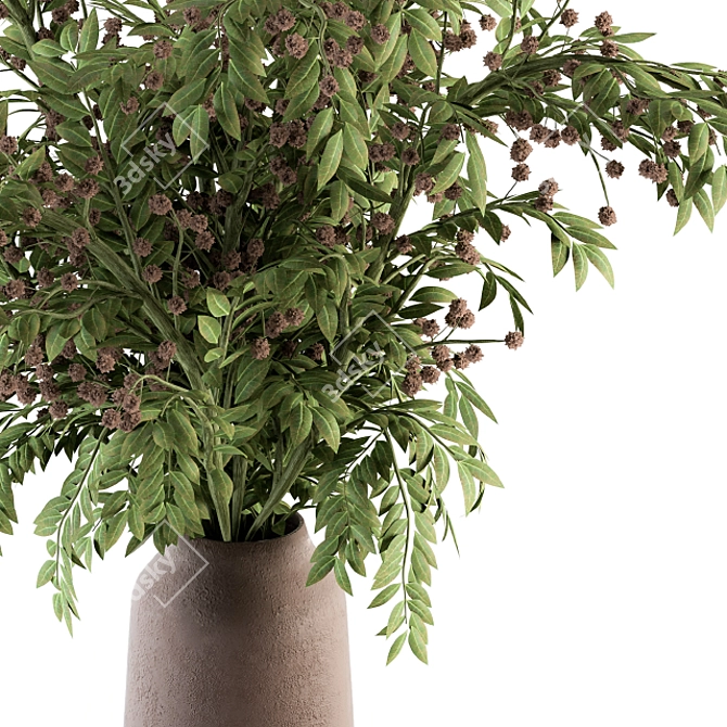 Green Branch Concrete Vase: 63 3D model image 3