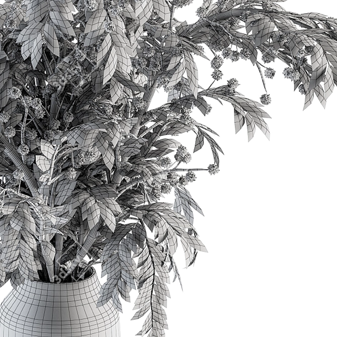 Green Branch Concrete Vase: 63 3D model image 5