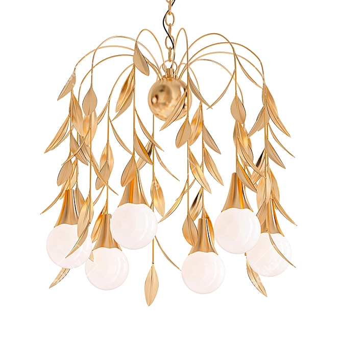 Gold Leaf Vianne: Luxurious Decorative Accent 3D model image 1