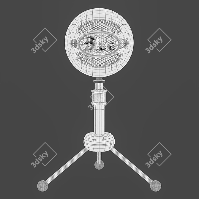 Sleek Blue Snowball Microphone 3D model image 6