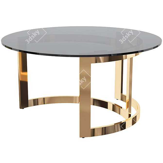 Golden Glass Coffee Table 3D model image 1