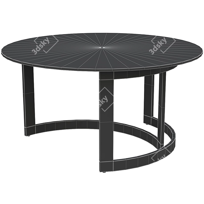 Golden Glass Coffee Table 3D model image 2