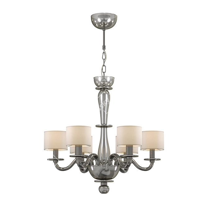 Elegant Textile Shade Chandelier 3D model image 1