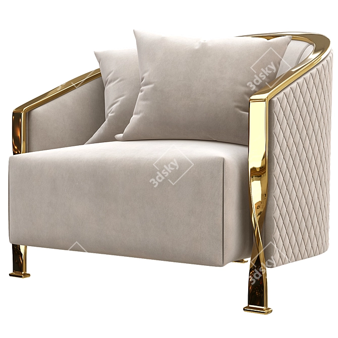 Title: Parisian Elegance: Rugiano Armchair 3D model image 4