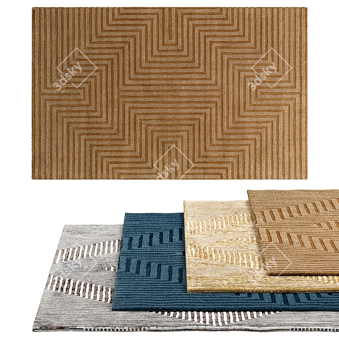 Contemporary Modern Rug: 3Ds Max 2013, Corona 1.6, 76,864 Polys 3D model image 2