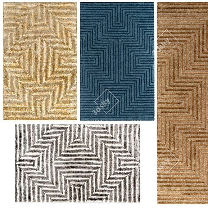 Contemporary Modern Rug: 3Ds Max 2013, Corona 1.6, 76,864 Polys 3D model image 3