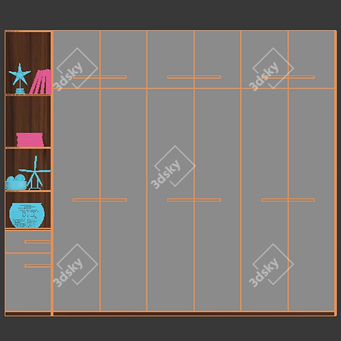 Sleek 003 Wardrobe Furniture 3D model image 3