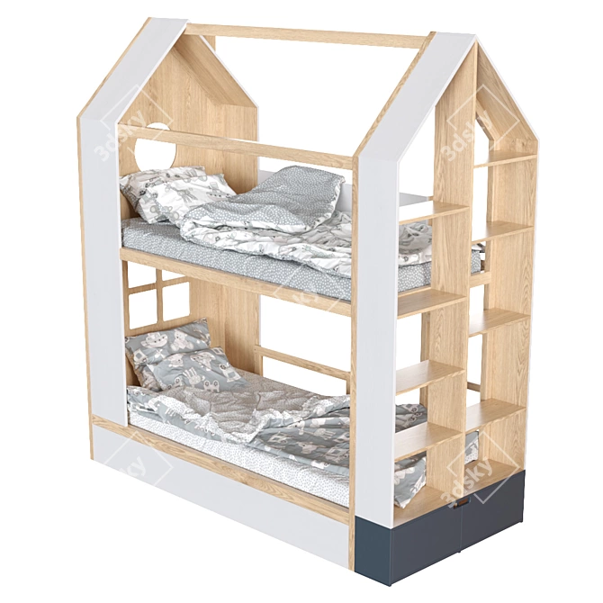 OM Bunk Bed "Dee Dee": Playful and Practical 3D model image 2