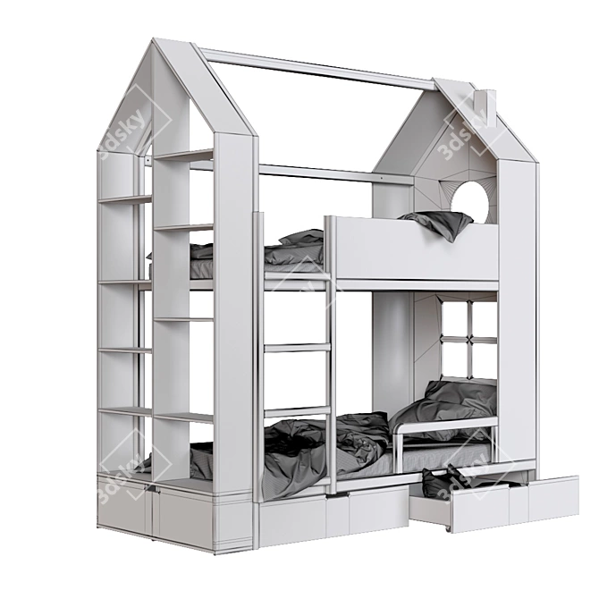 OM Bunk Bed "Dee Dee": Playful and Practical 3D model image 7