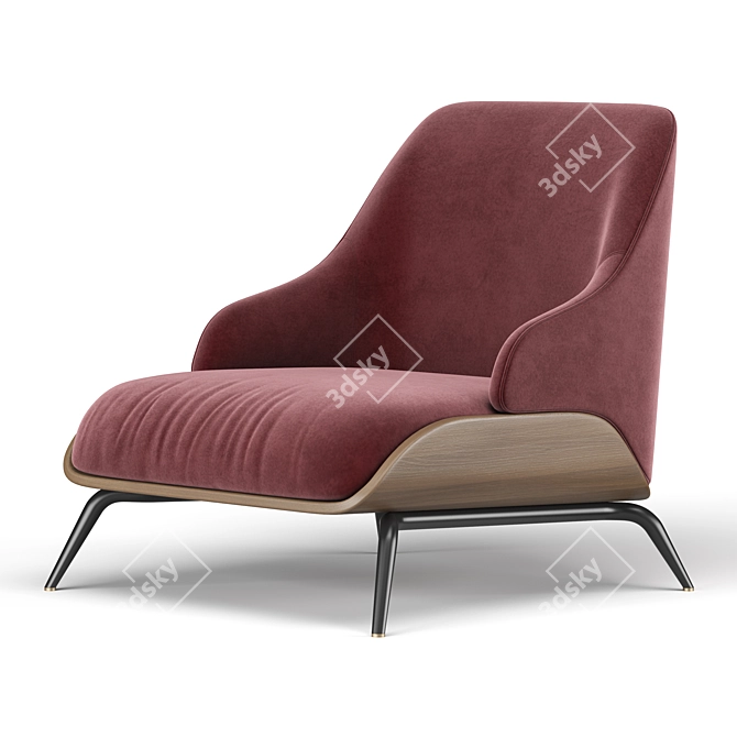 Elegant Brigid Armchair: Stylish, Comfortable, and Timeless 3D model image 4