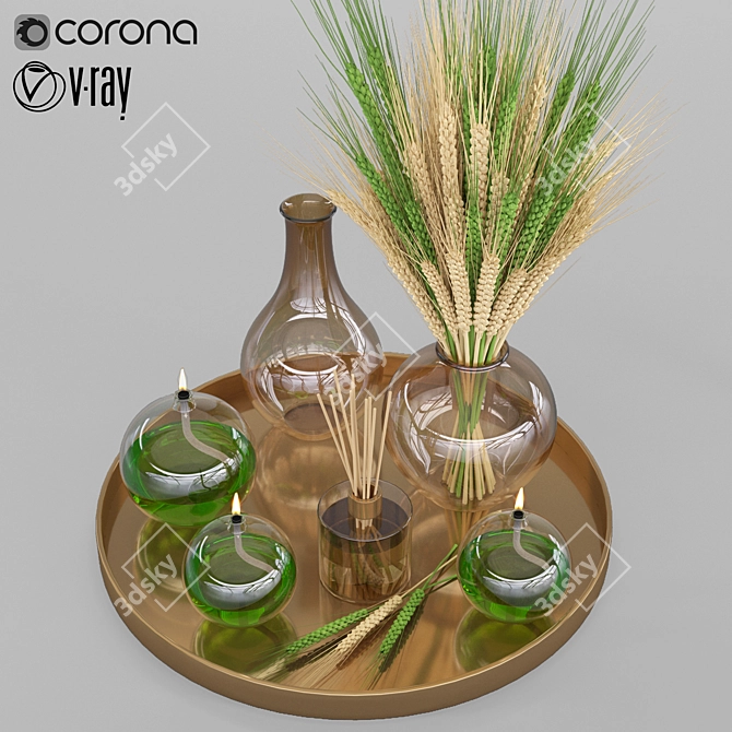 Elegant Home Decor Set 3D model image 2