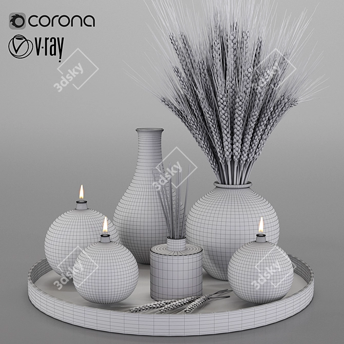 Elegant Home Decor Set 3D model image 3